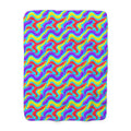 Liquid Band Ripple Sherpa Fleece Blanket – Op-Art Fluid Bands Pattern