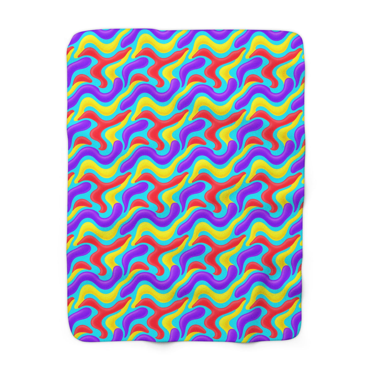 Liquid Band Ripple Sherpa Fleece Blanket – Op-Art Fluid Bands Pattern