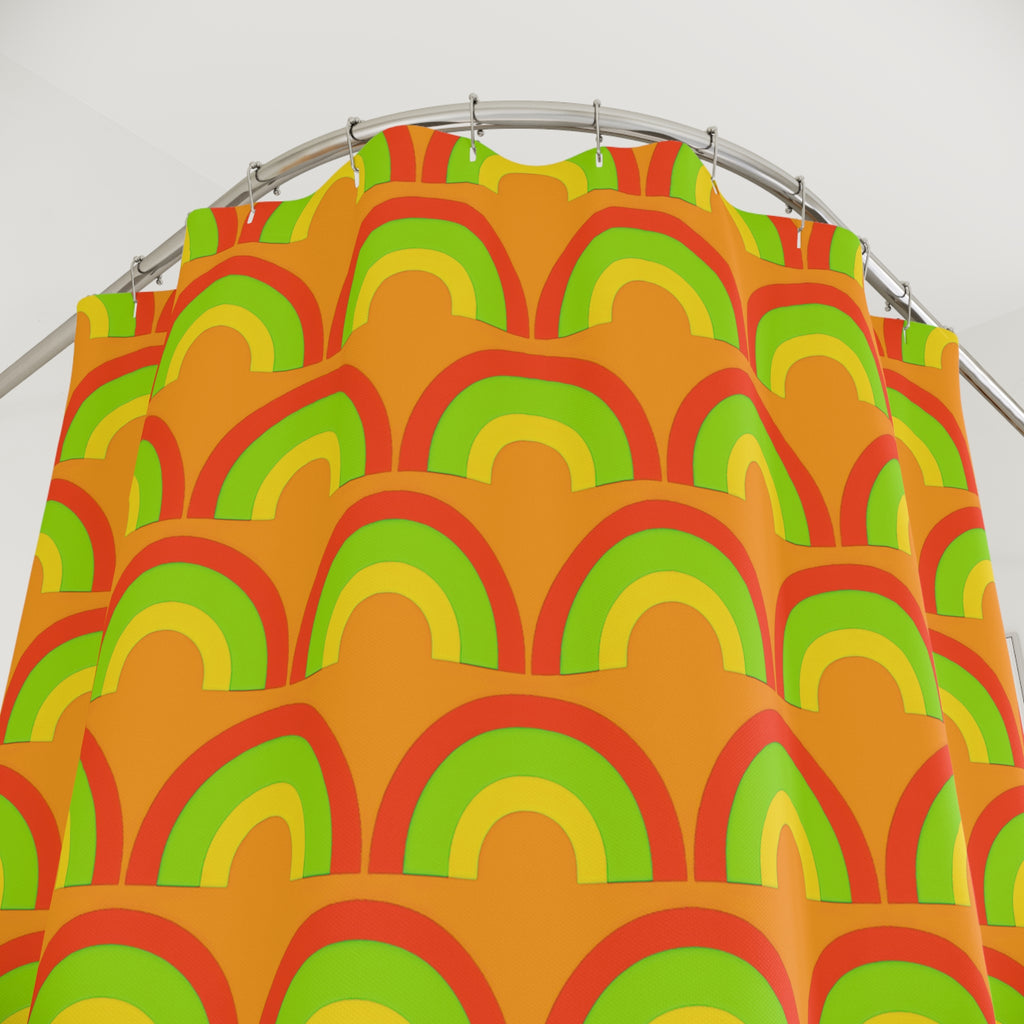 Chromatic Scallop Ripple Shower Curtain – Hot Citrus