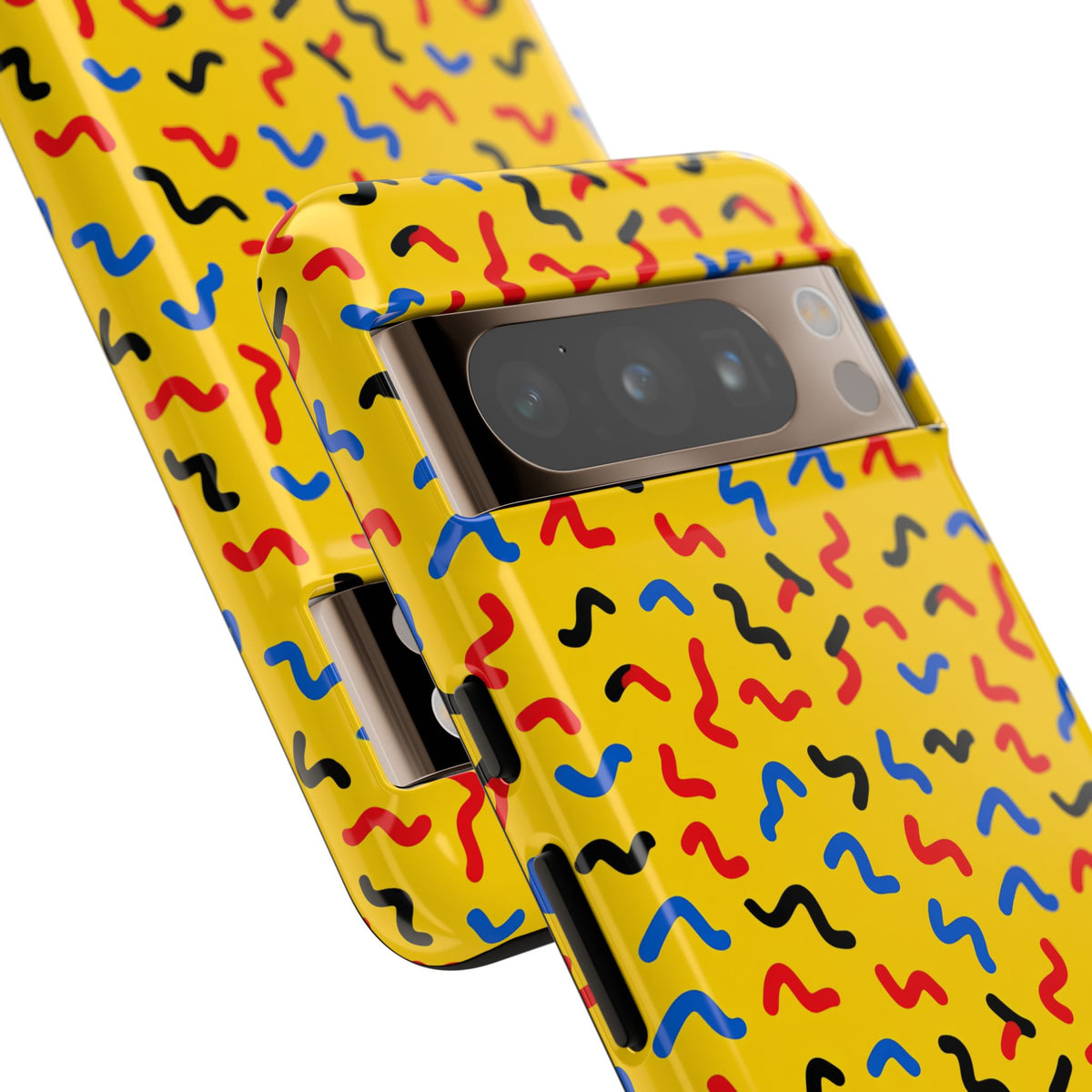 Squiggle Strokes Yellow Tough Phone Case – Bold Primary Abstract Pattern