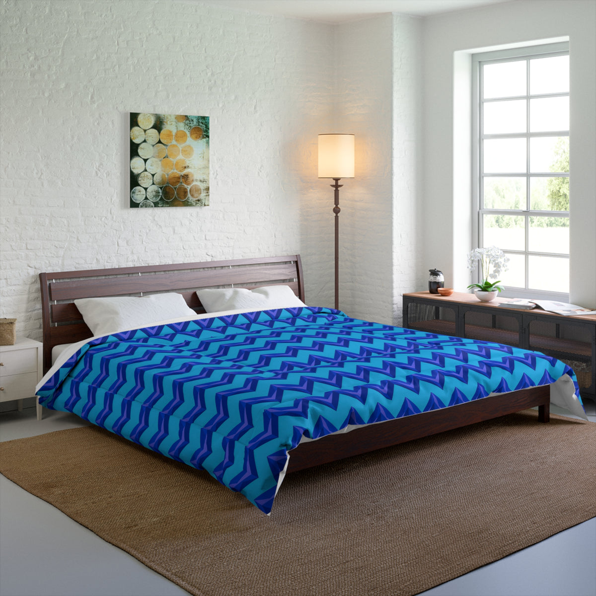 Broad Cut-Gem Chevrons Comforter – Ice Jewel