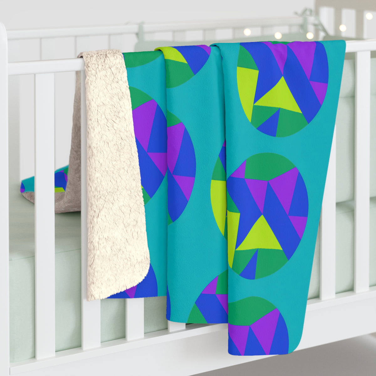 Broken Circle Planes Sherpa Fleece Blanket – Peacock Jewel