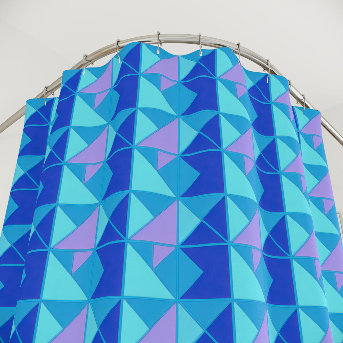 Jewel Block Quilt Shower Curtain – Ice Jewel