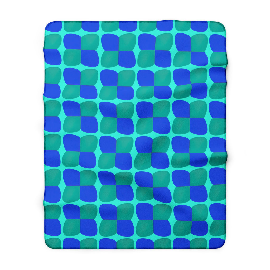 Bold Bulge Checker Sherpa Fleece Blanket – Ocean Jewel