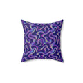 Opal Ribbon Flow Faux Suede Cushion – Holographic-Look Fluid Art Pattern