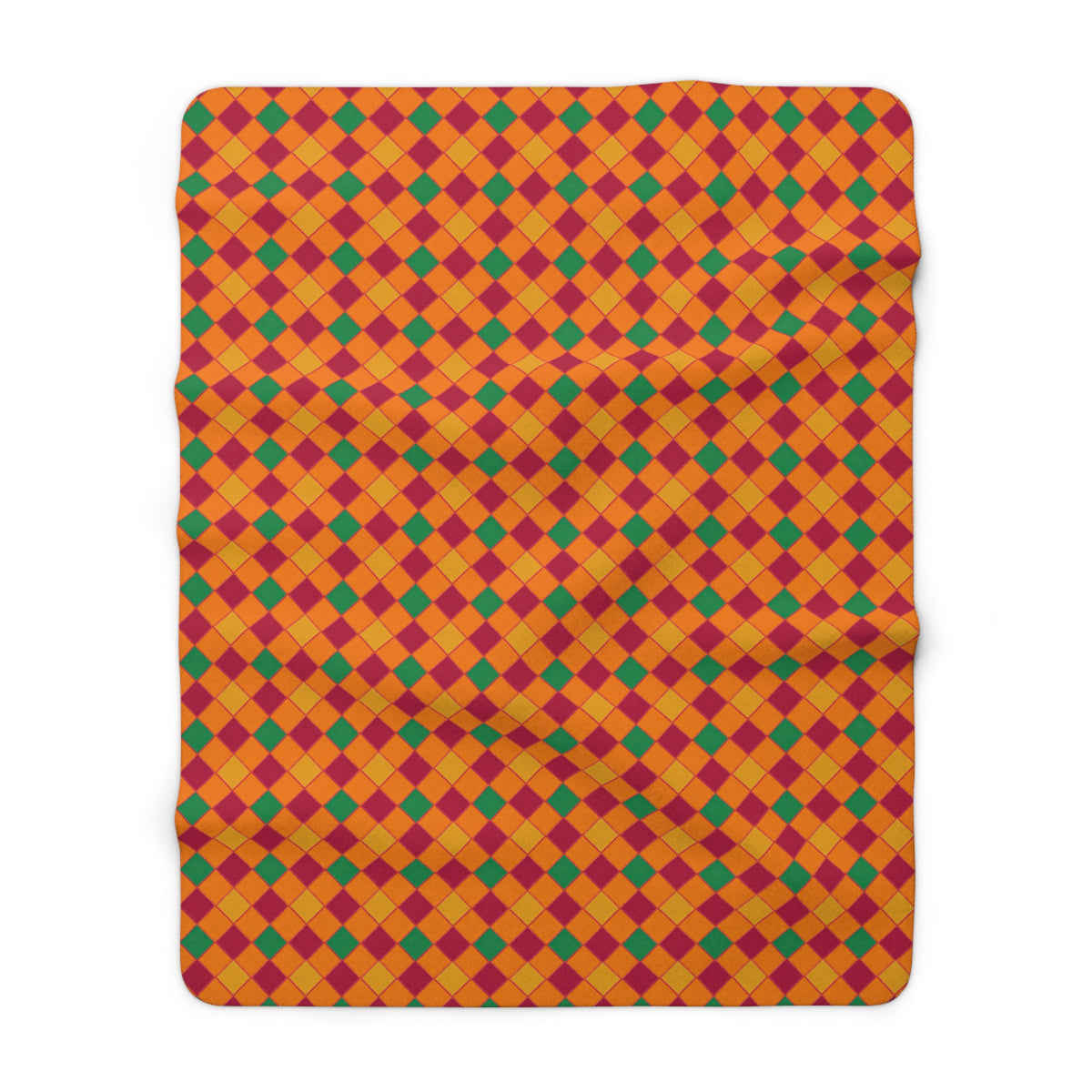 Jewel Harlequin Check Sherpa Fleece Blanket – Cranberry Spice