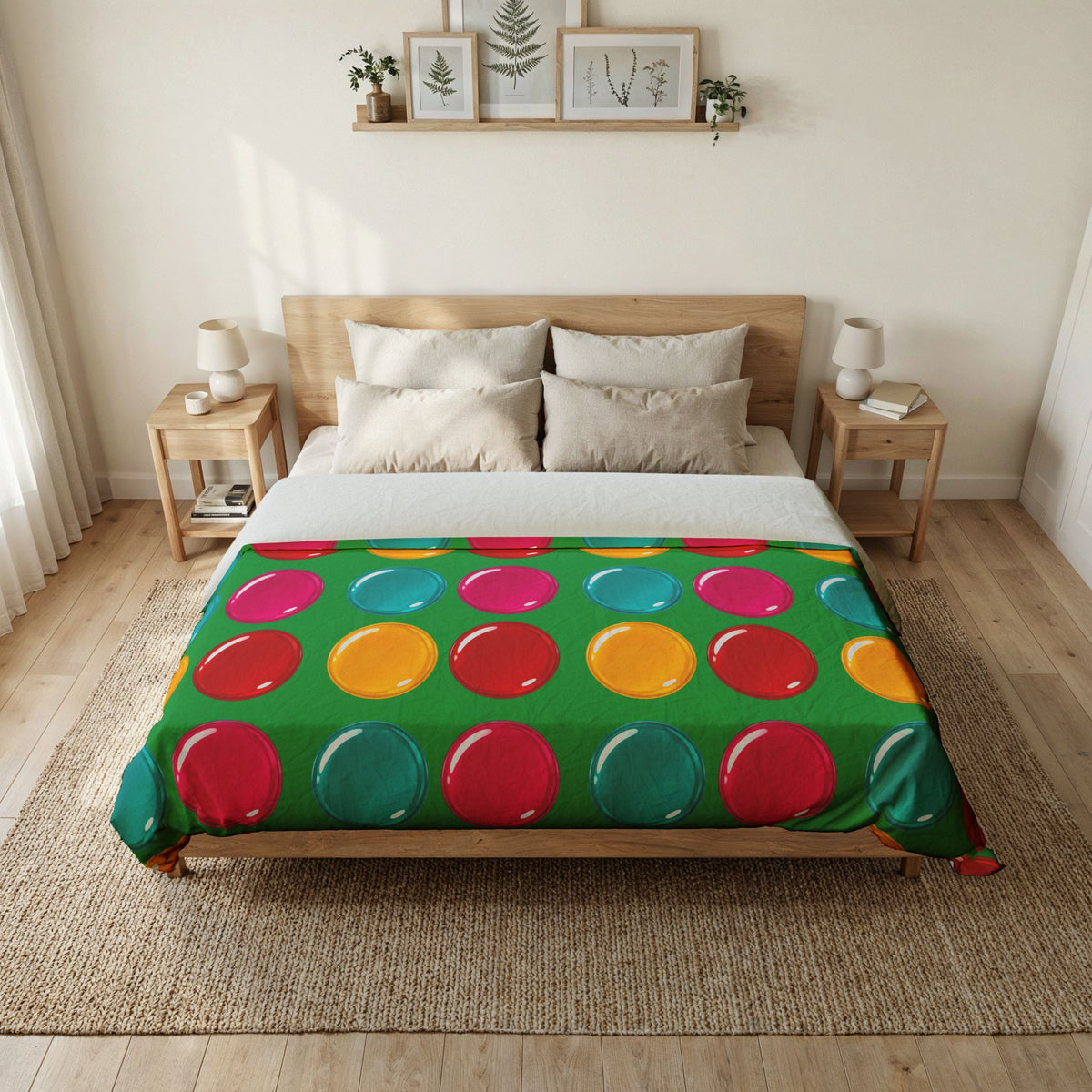 Giant Candy Glass Discs Cotton Duvet Cover – Glossy Candy Glass Pattern