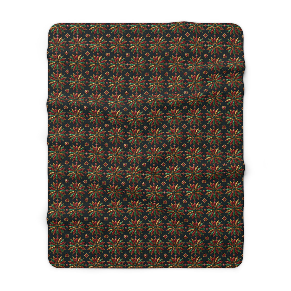 Starburst Medallions Sherpa Fleece Blanket – Kaleidoscopic Pattern