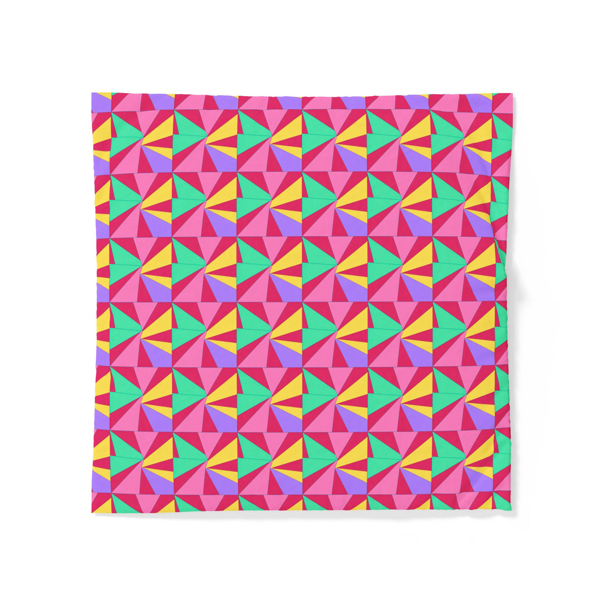 Cubist Sunburst Blocks Cotton Duvet Cover – Candy Pop on Raspberry