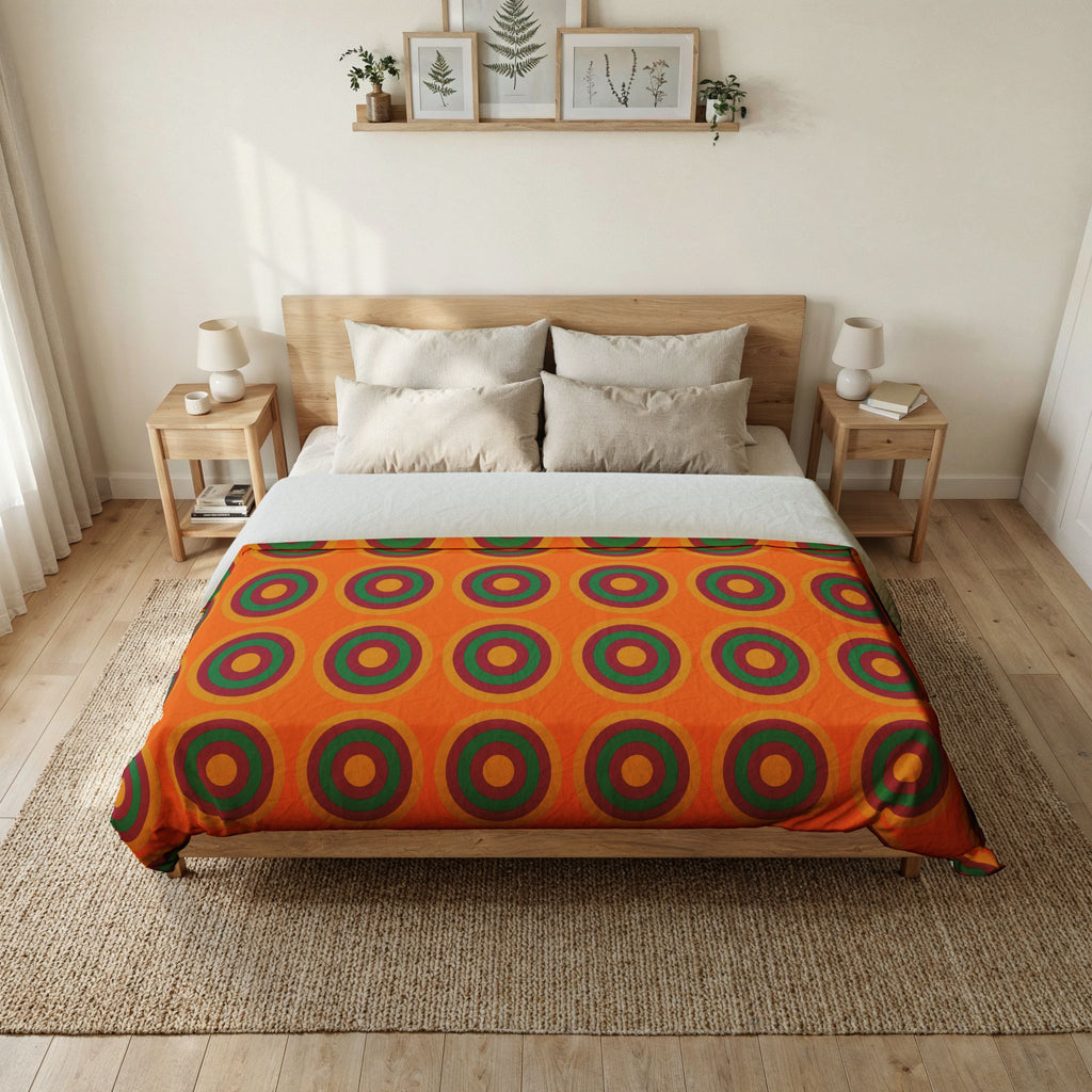 Mega Ring Grid Cotton Duvet Cover – Cranberry Spice