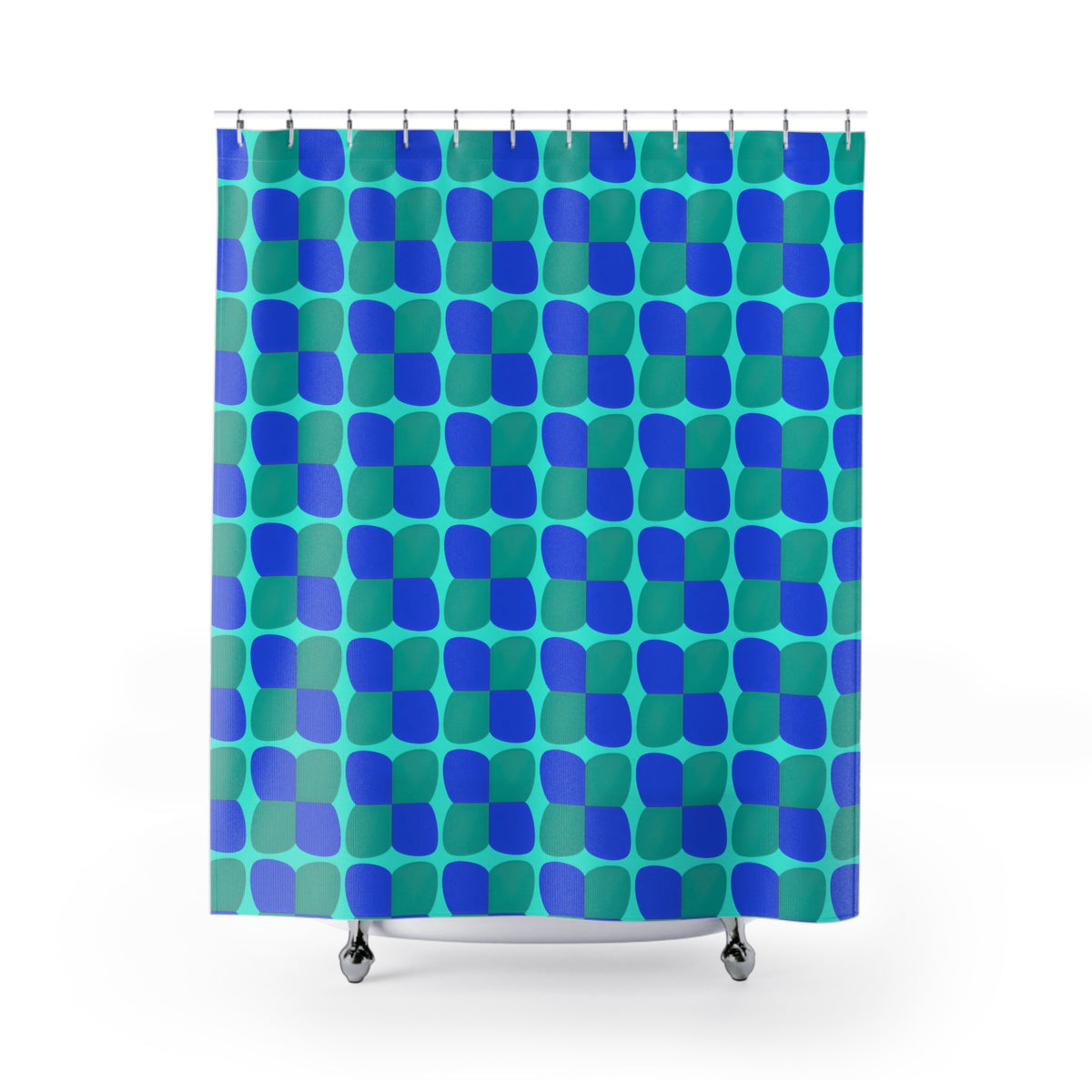 Bold Bulge Checker Shower Curtain – Ocean Jewel