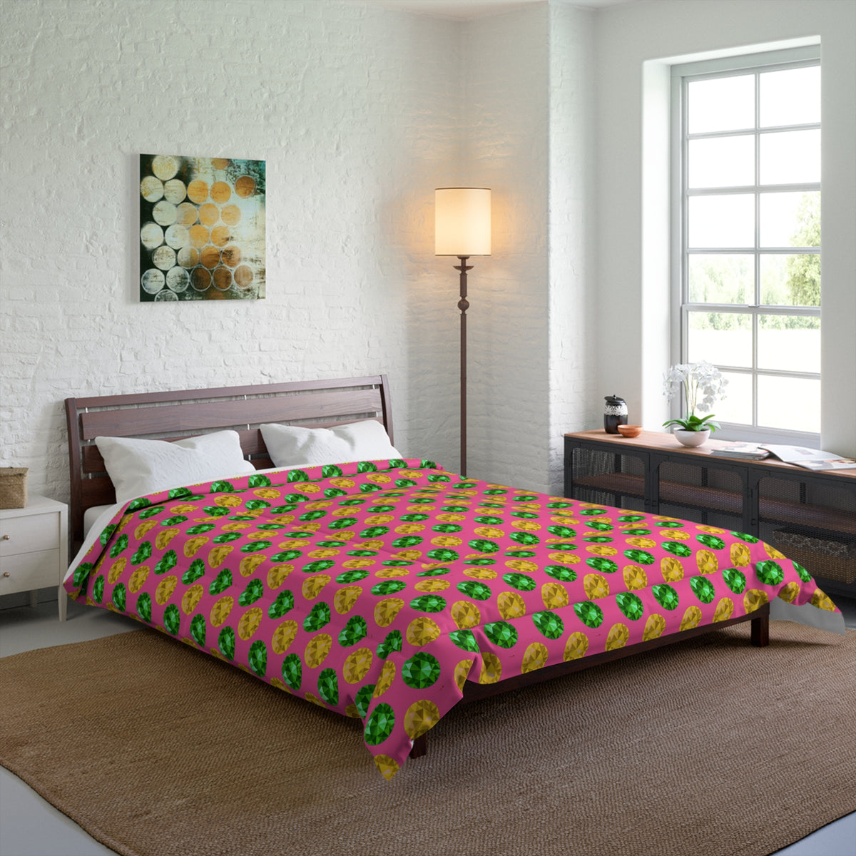 Half-Drop Gem Grid Comforter – Candy Christmas
