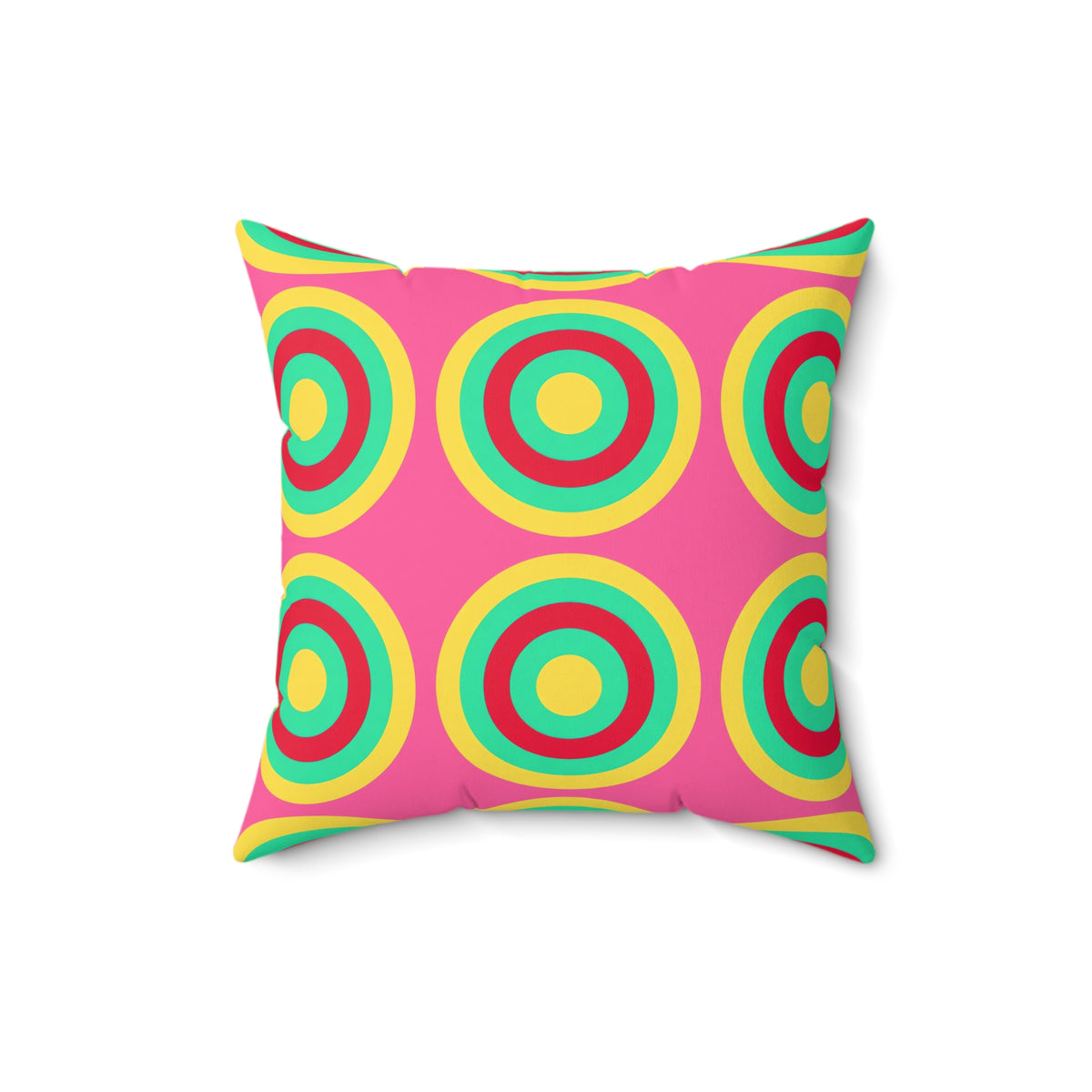 Mega Ring Grid Faux Suede Cushion – Candy Christmas