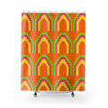 Grand Stepped Arches Shower Curtain – Hot Citrus Festive