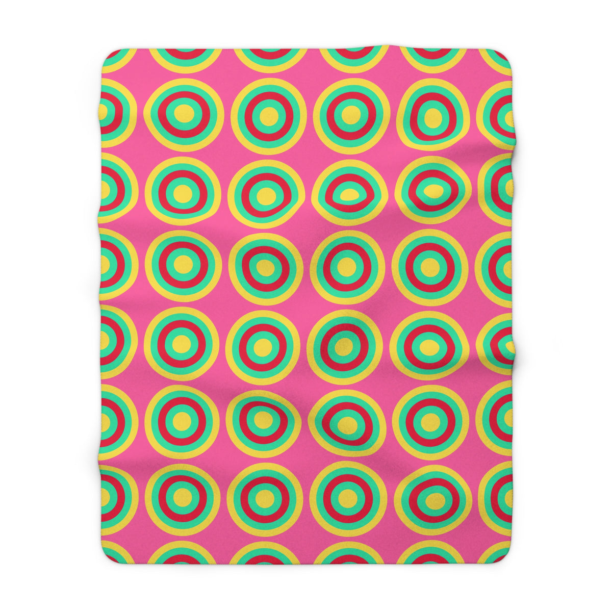 Mega Ring Grid Sherpa Fleece Blanket – Candy Christmas