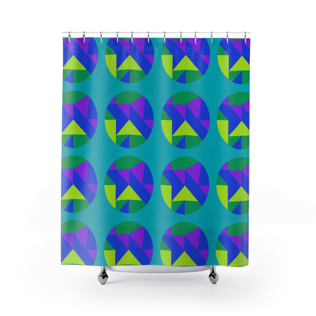 Broken Circle Planes Shower Curtain – Peacock Jewel