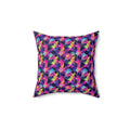 Prism Shard Cubist Faux Suede Cushion – Holographic-Look Geometric Pattern