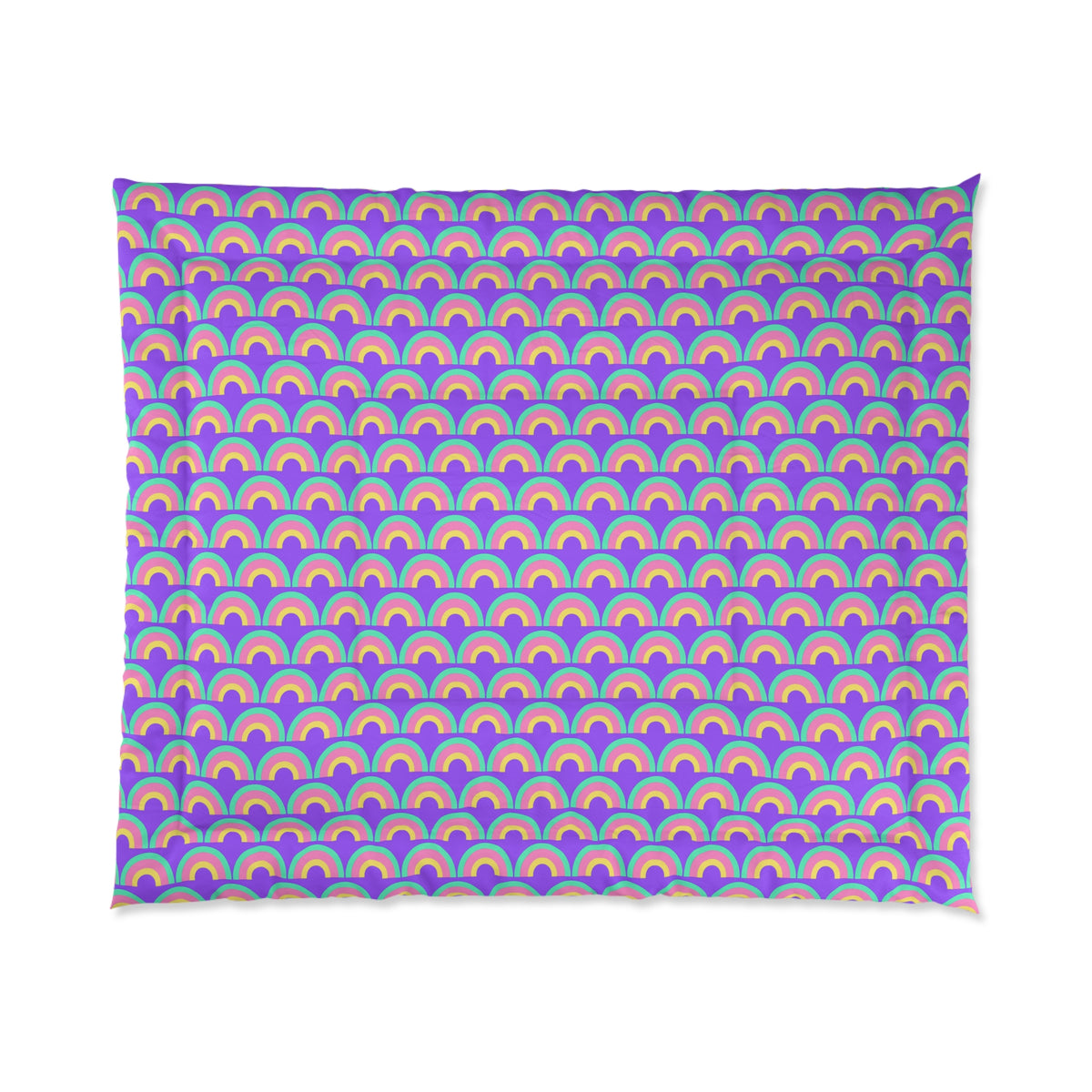 Chromatic Scallop Ripple Comforter – Candy Pastel on Grape