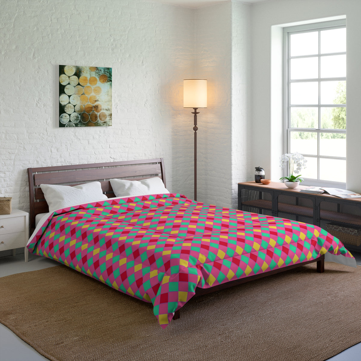 Jewel Harlequin Check Comforter – Candy Christmas