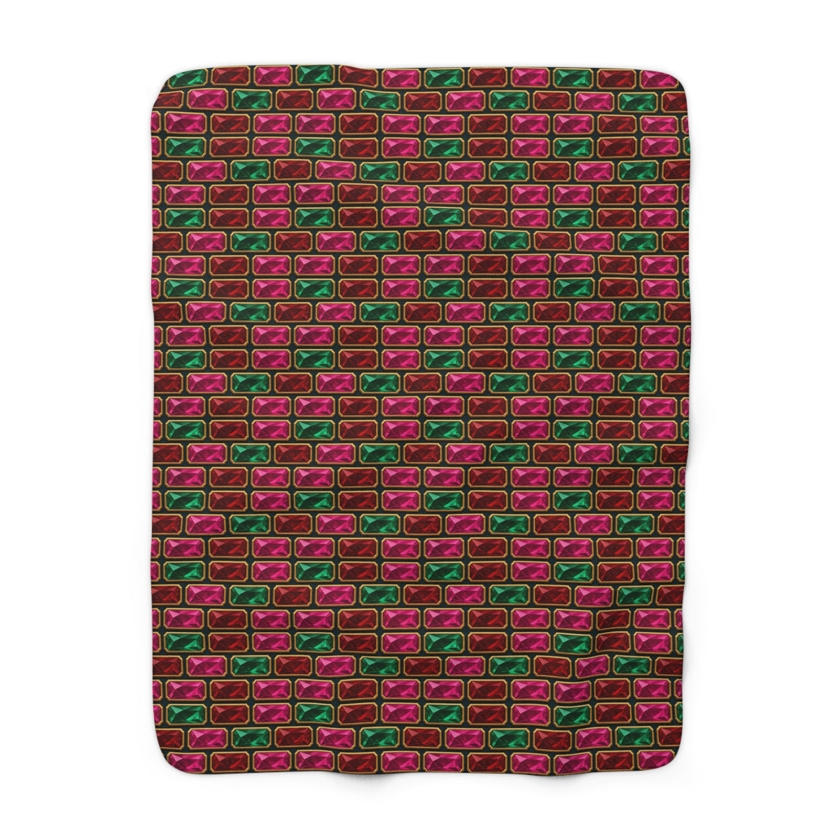 Stacked Gem Bars Sherpa Fleece Blanket – Geometric Pattern