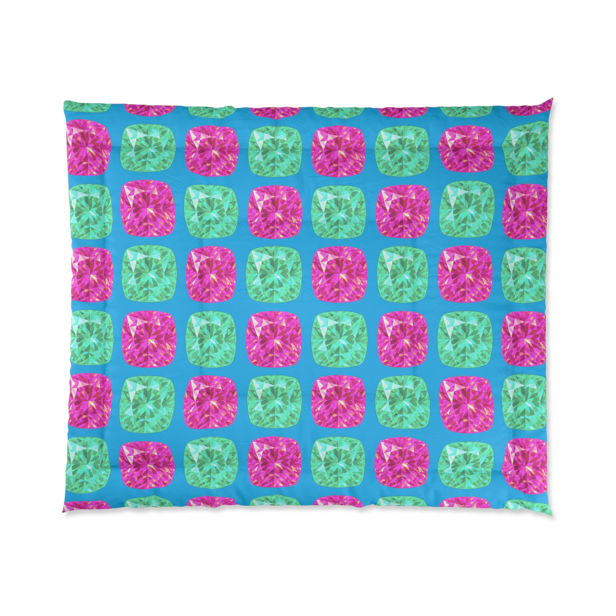 Giant Cut Gem Grid Comforter – Ice Jewel