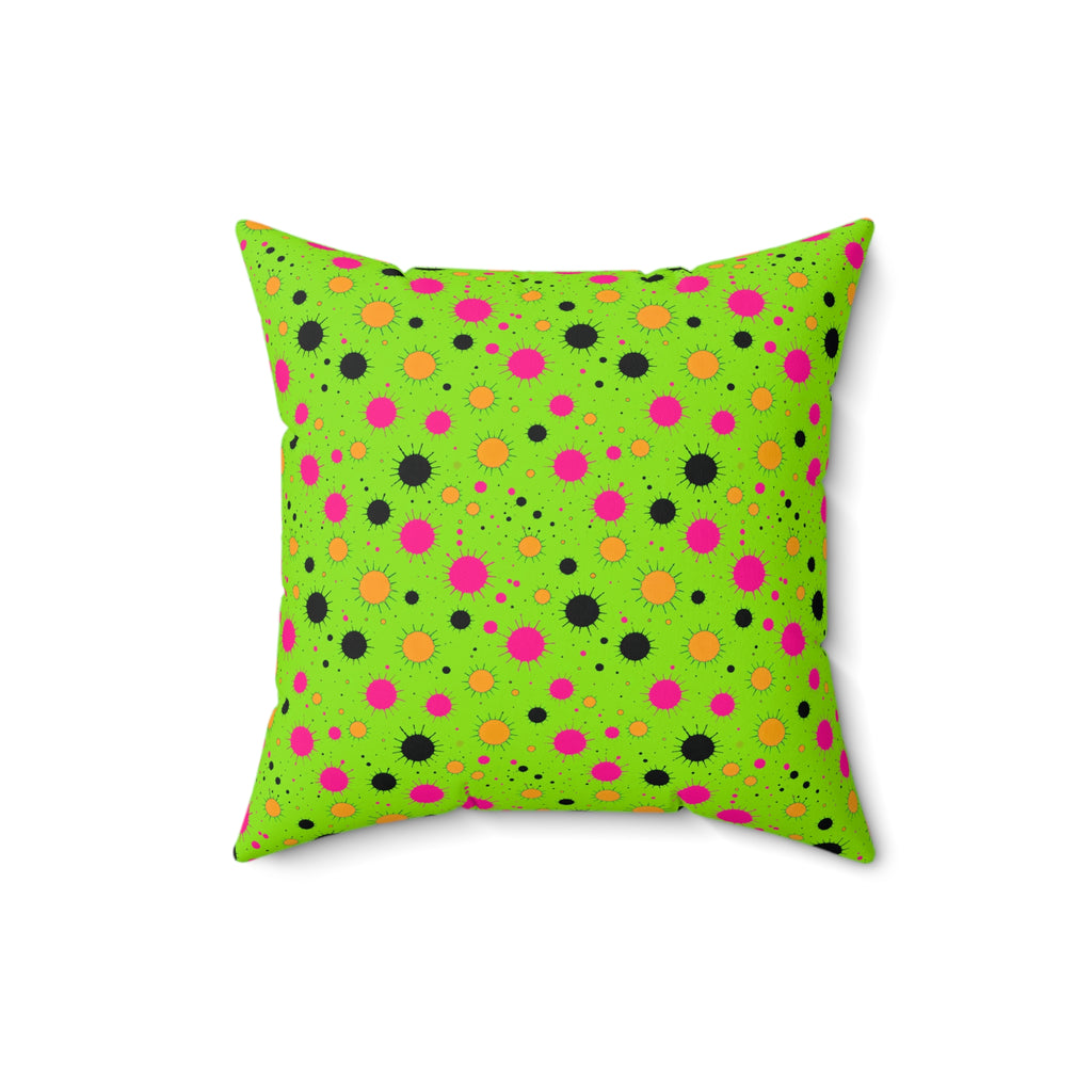 Blot Burst Faux Suede Cushion – Tropical Punch