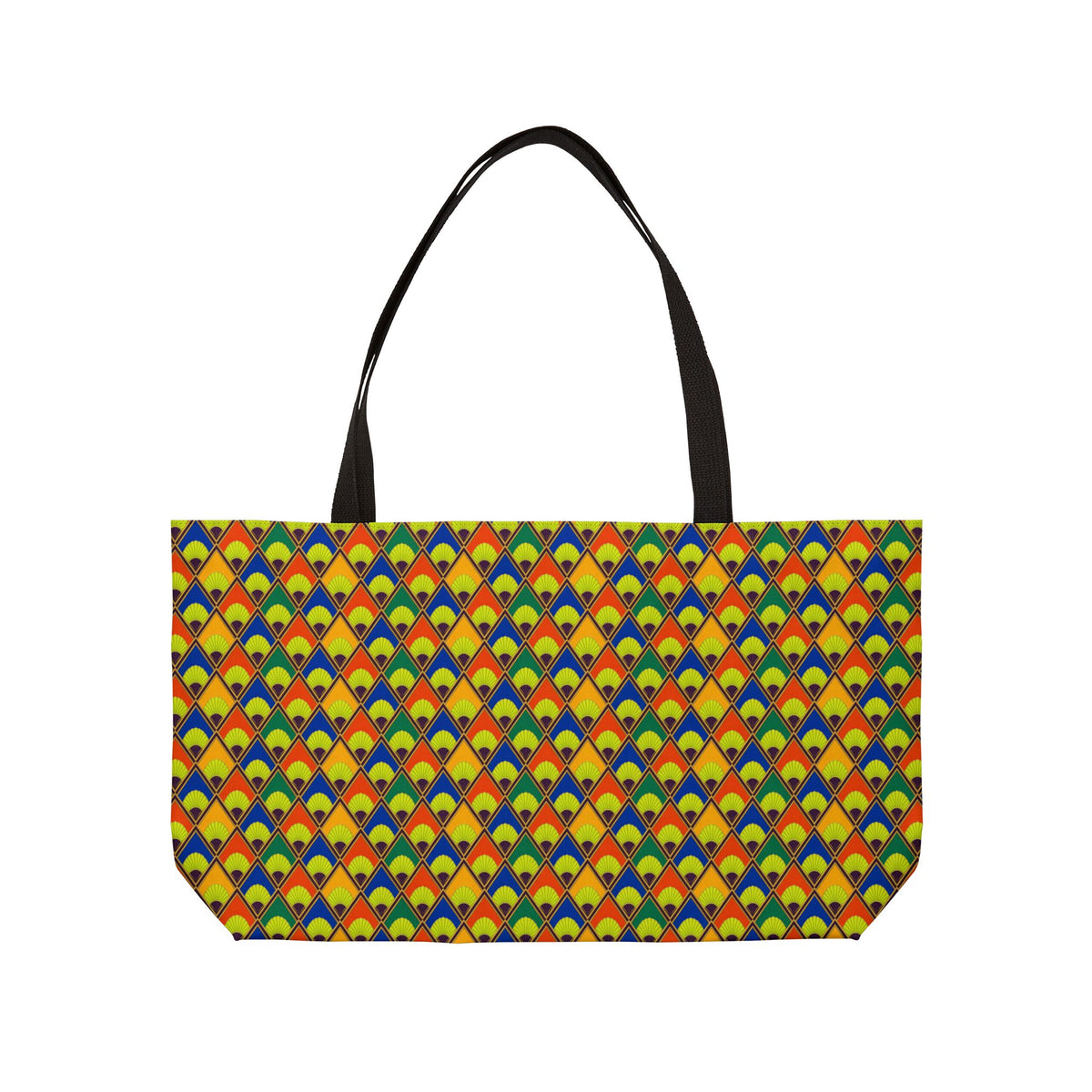 Fanfare Harlequin Weekender Tote Bag – Art Deco Geometric Pattern