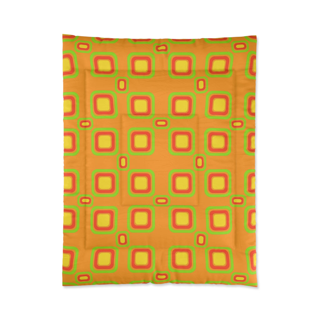 Big Ripple Squares Comforter – Hot Citrus