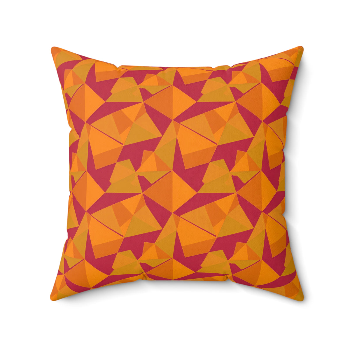 Faceted Gold Panels Faux Suede Cushion – Cranberry Spice