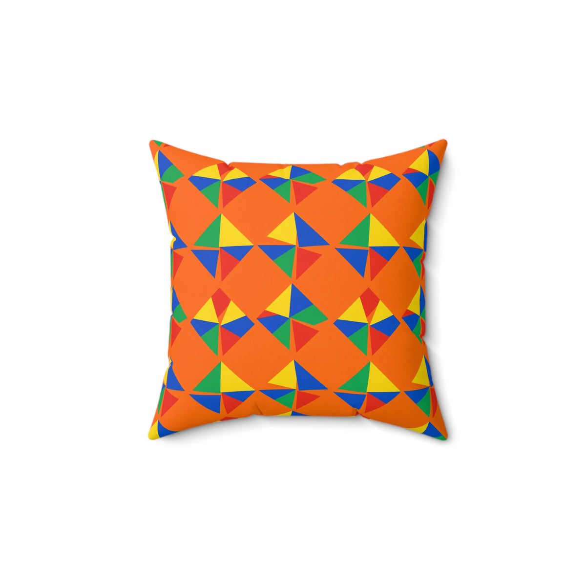Stacked Cubist Prisms Faux Suede Cushion – Cubist Geometric Pattern