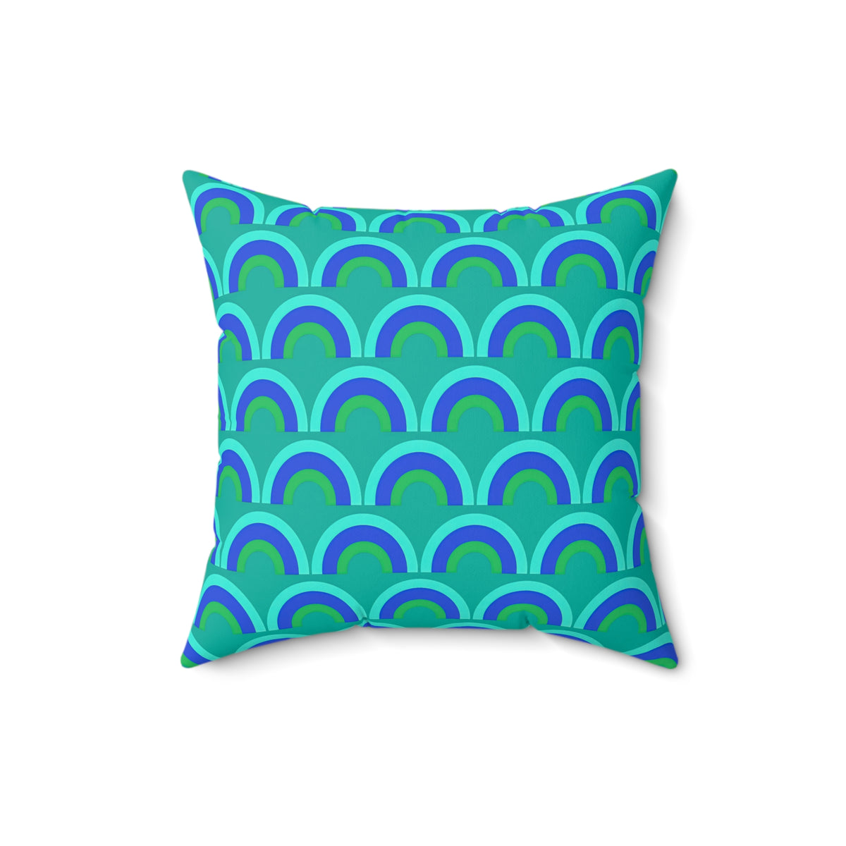 Chromatic Scallop Ripple Faux Suede Cushion – Ocean Jewel