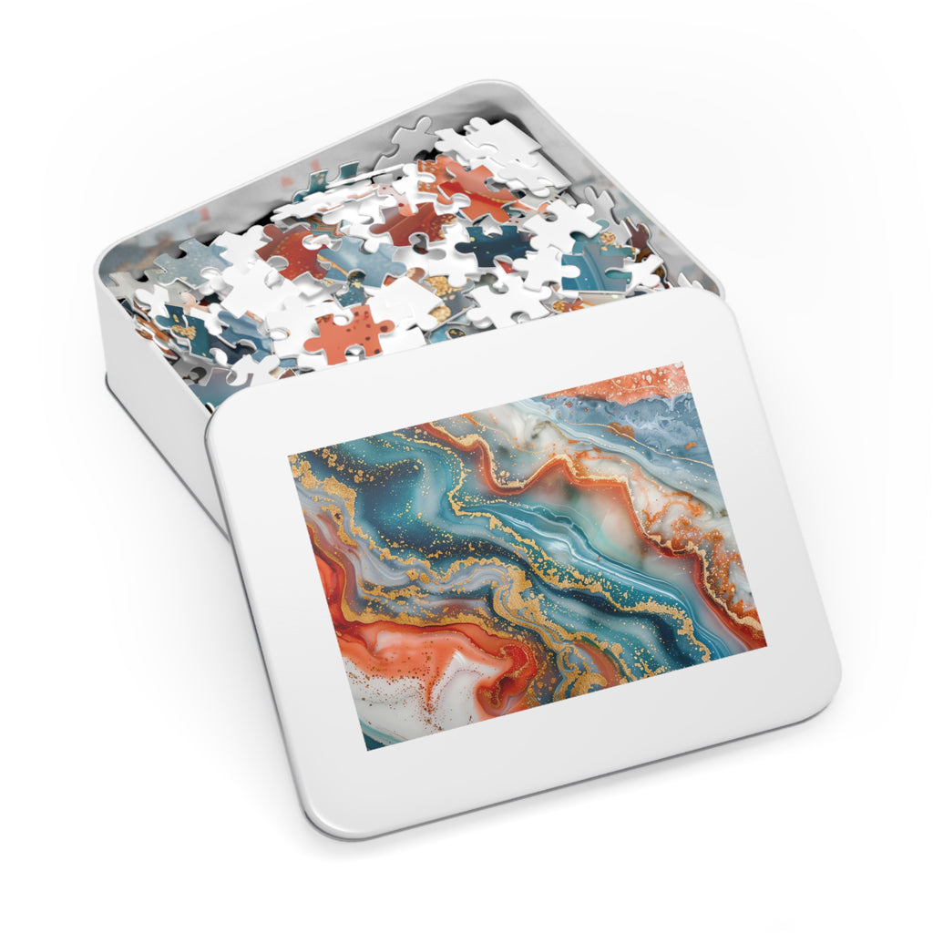Molten Marble Jigsaw Puzzle with Tin – Marble Art