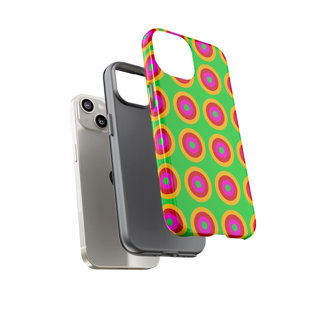 Giant Op-Art Jewel Rings Tough Phone Case – Op-Art Concentric Circles Pattern