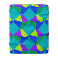 Grand Fractured Rhombus Sherpa Fleece Blanket – Peacock Jewel