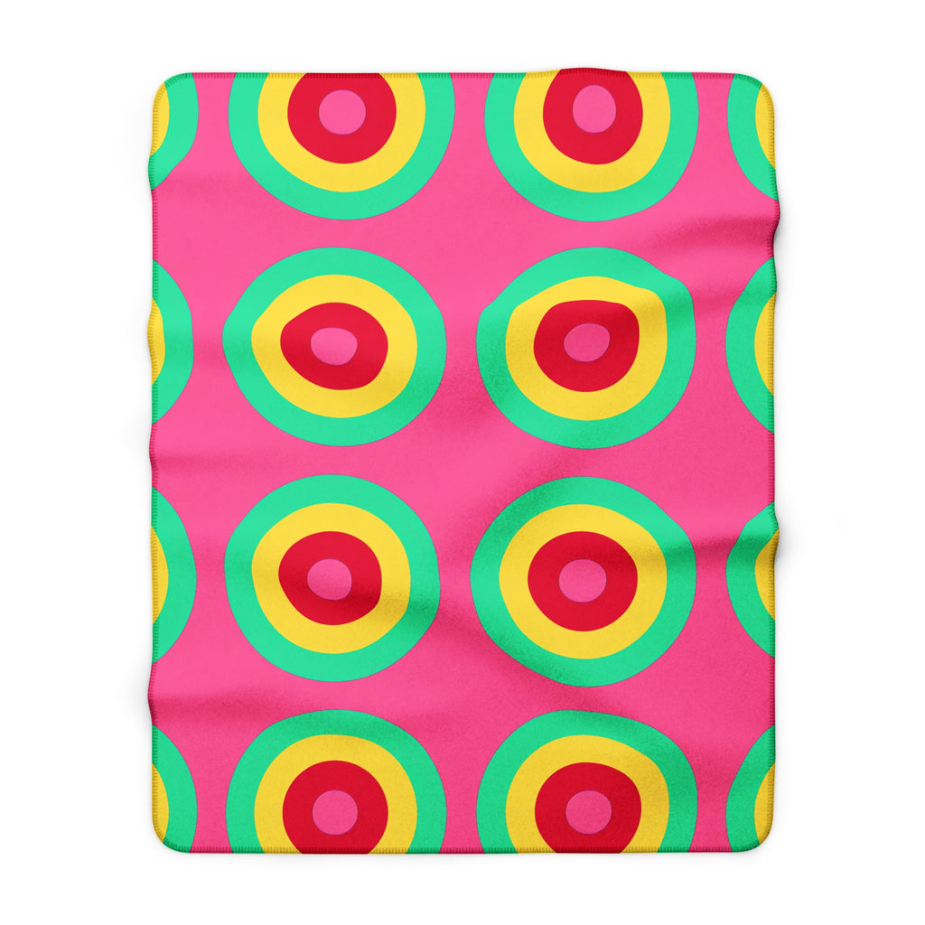 Giant Op-Art Jewel Rings Sherpa Fleece Blanket – Candy Christmas