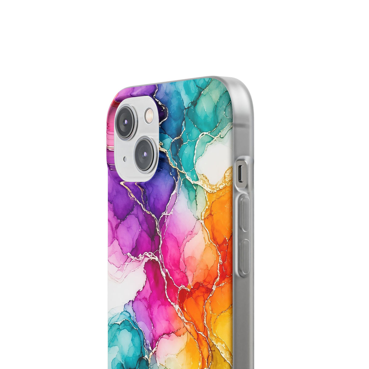 Rainbow Alcohol Ink Bloom Flexi Phone Case