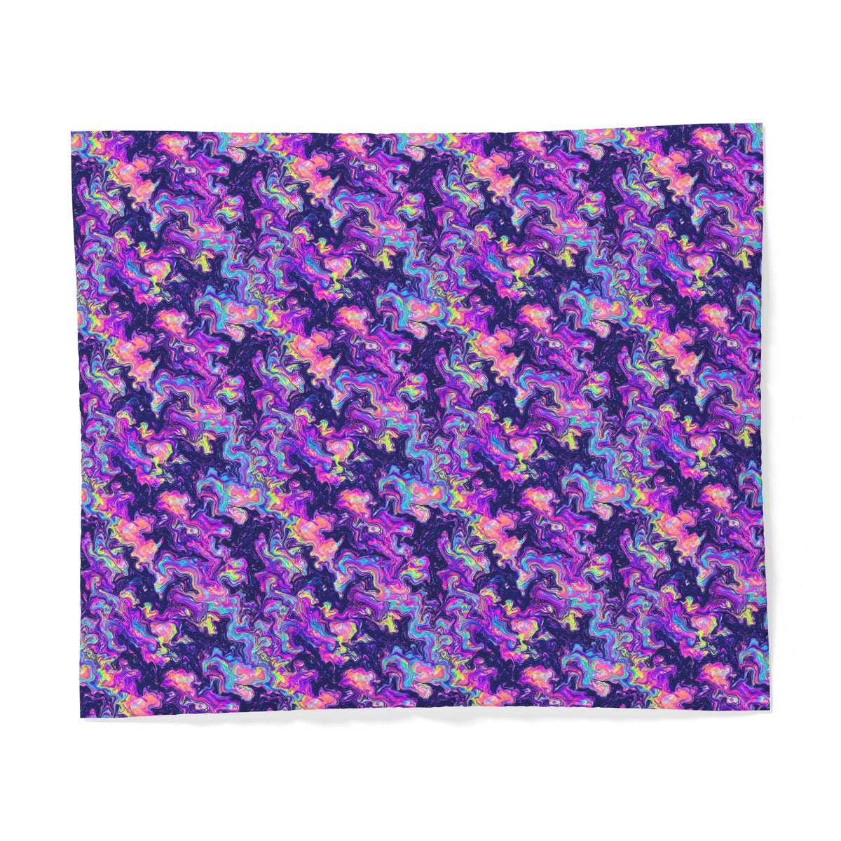 Opal Lava Marble Cotton Duvet Cover – Holographic-Look Fluid Art Pattern