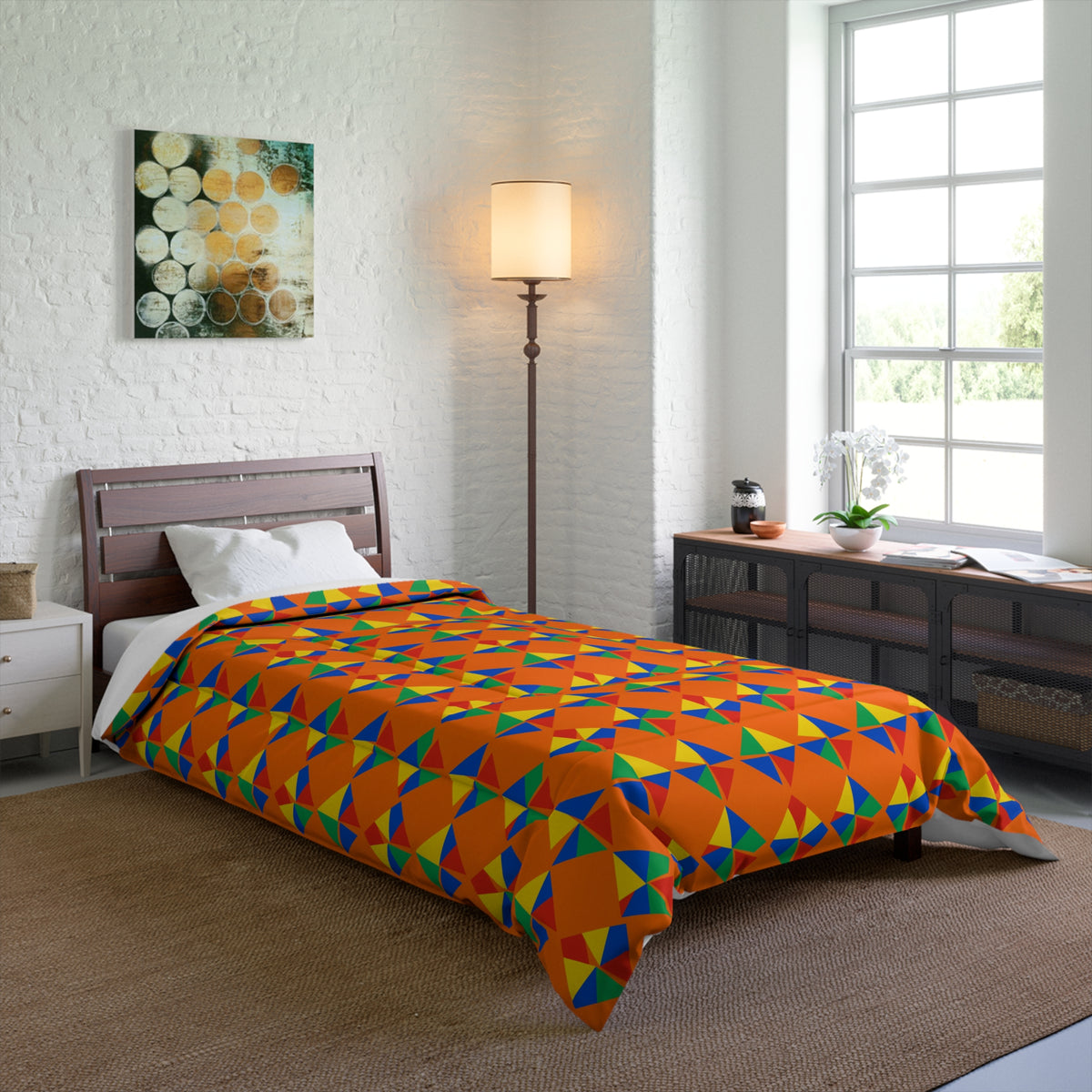 Stacked Cubist Prisms Comforter – Cubist Geometric Pattern