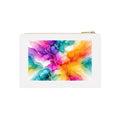 Rainbow Alcohol Ink Bloom Canvas Cosmetic Bag