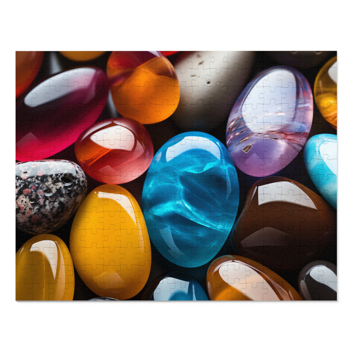Jewel Pebbles Jigsaw Puzzle with Tin – Gemstone Art