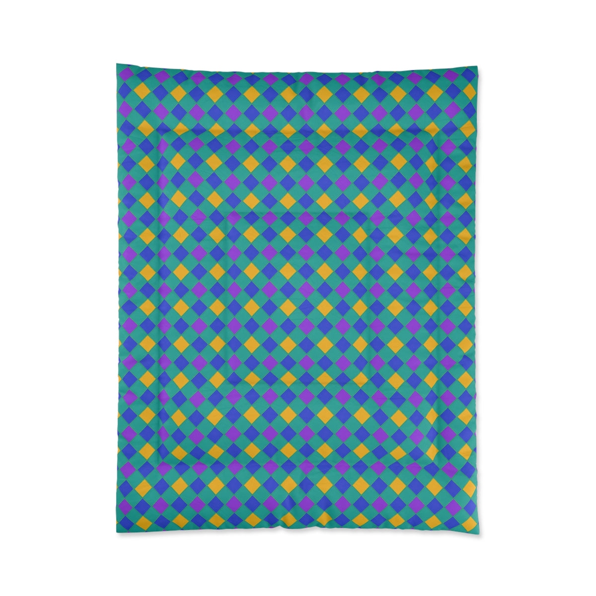 Jewel Harlequin Check Comforter – Peacock Jewel
