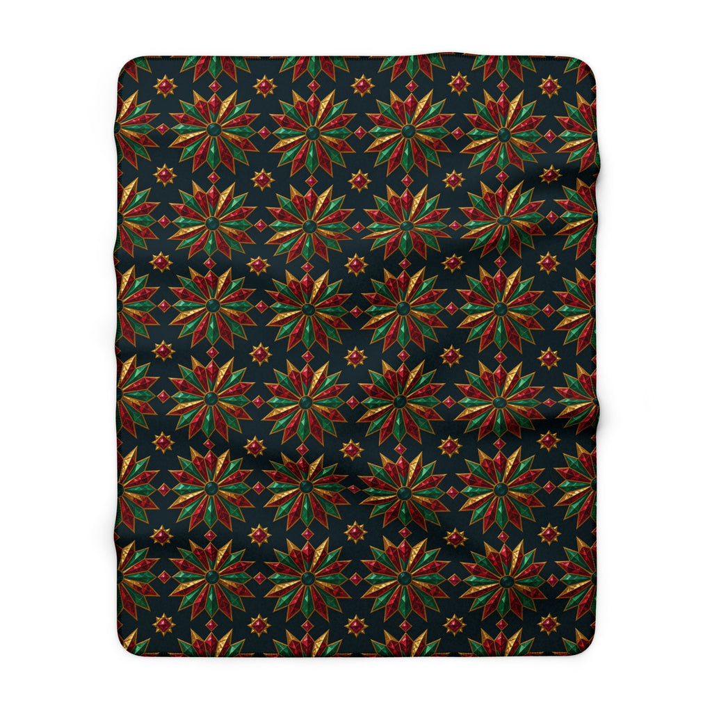 Starburst Medallions Sherpa Fleece Blanket – Kaleidoscopic Pattern