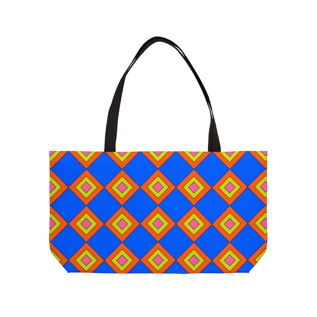 Pop Diamond Checks Weekender Tote Bag – Op-Art Pattern