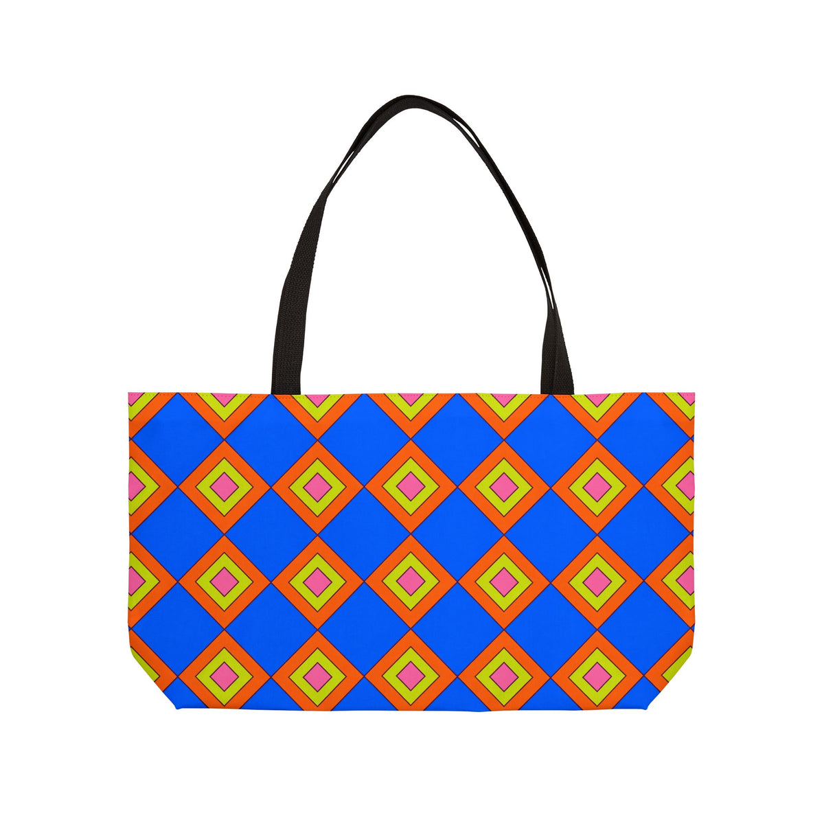 Pop Diamond Checks Weekender Tote Bag – Op-Art Pattern