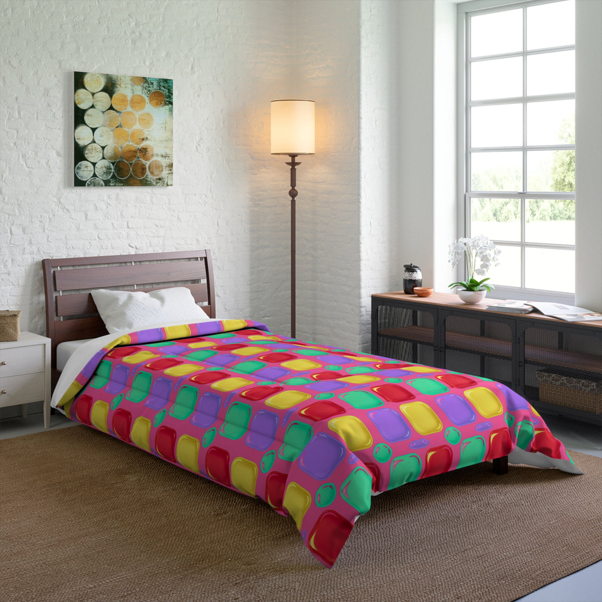 Giant Puffy Glass Cushions Comforter – Candy Christmas