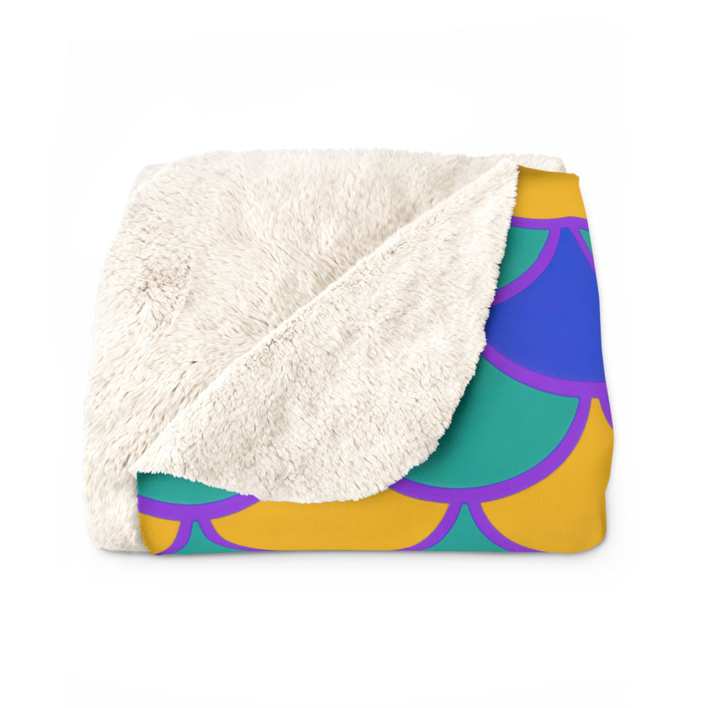 Big Jewel Scales II Sherpa Fleece Blanket – Peacock Jewel