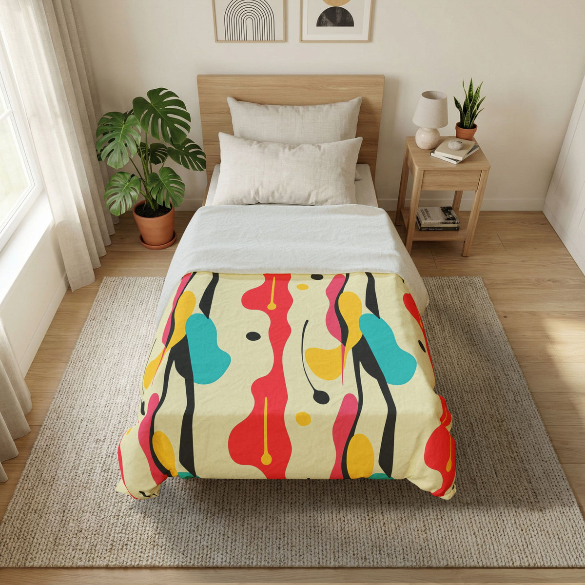 Cut-Out Blobs Cotton Duvet Cover – Mid-Century Cut-Out Pattern