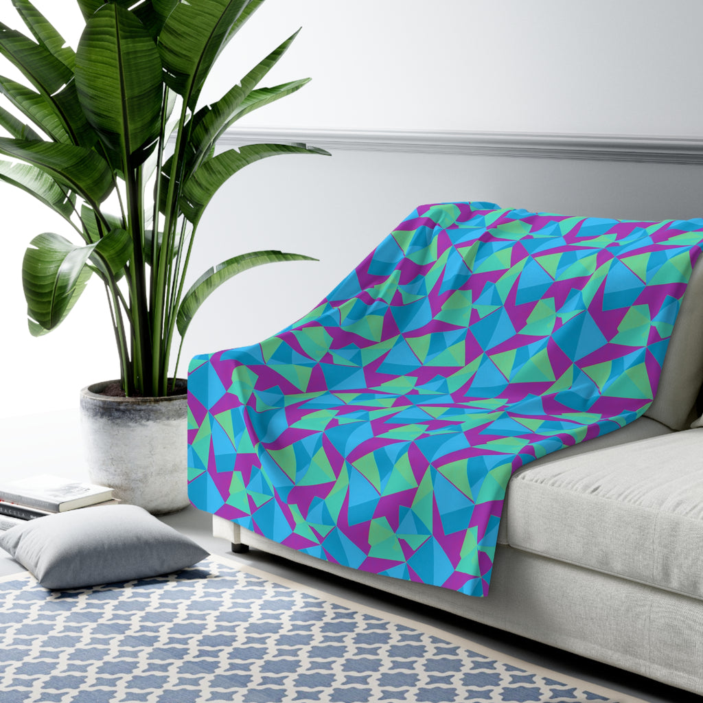 Faceted Gold Panels Sherpa Fleece Blanket – Ice Jewel