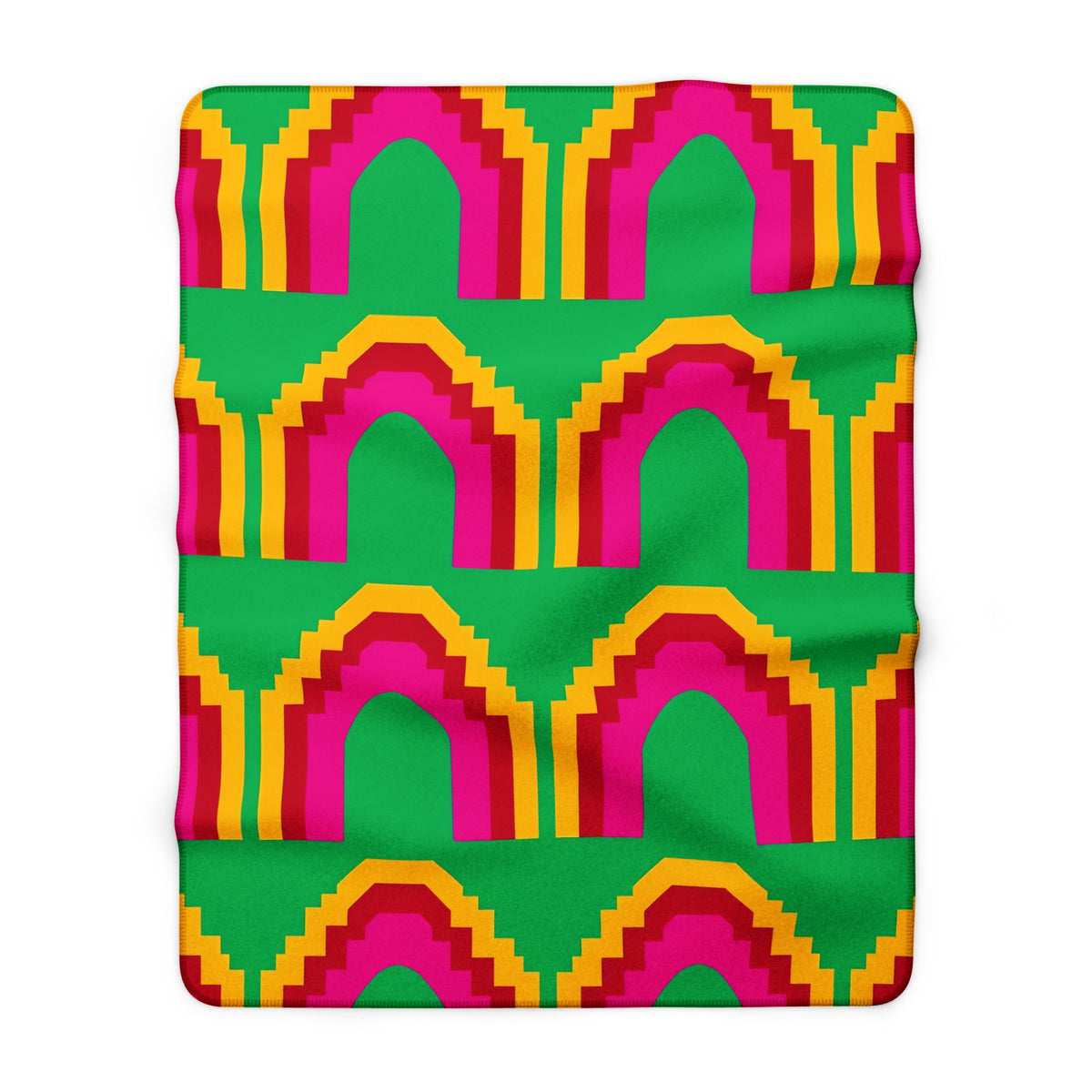 Grand Stepped Arches Sherpa Fleece Blanket – Art-Deco Arches Pattern