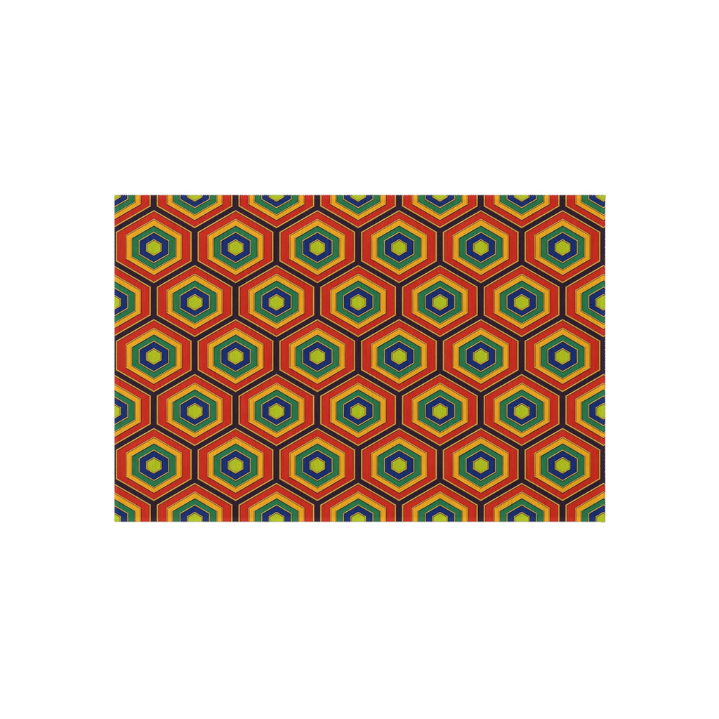 Hexagon Enamel Nest Outdoor Rug – Art Deco Geometric Pattern